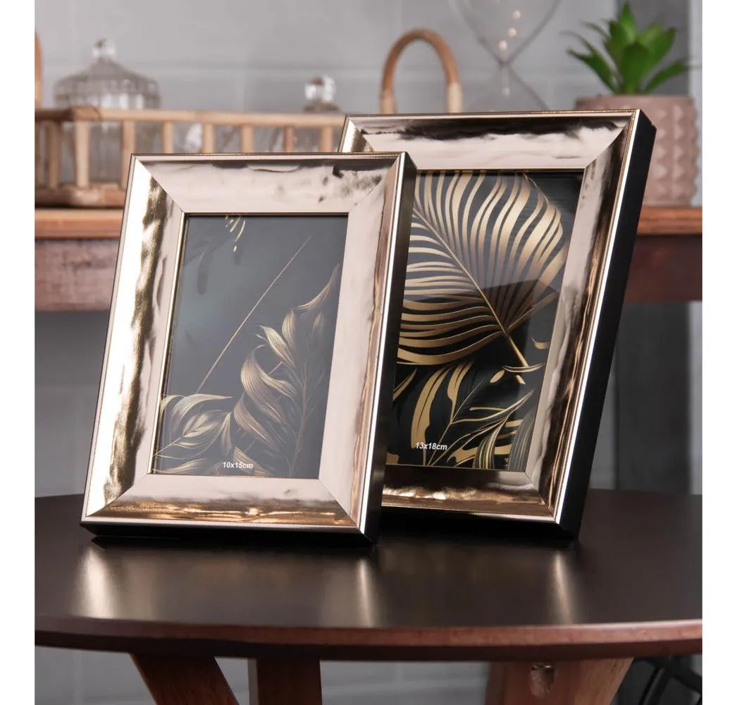 Porta-retrato Wolff Nobreza 13cm X 18cm Dourado Poliestireno Liso