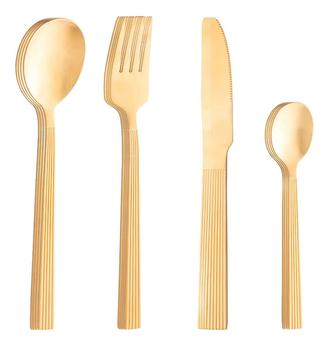 Faqueiro 16 Peças Lyor Athenas De Aço Inox Dourado Azul