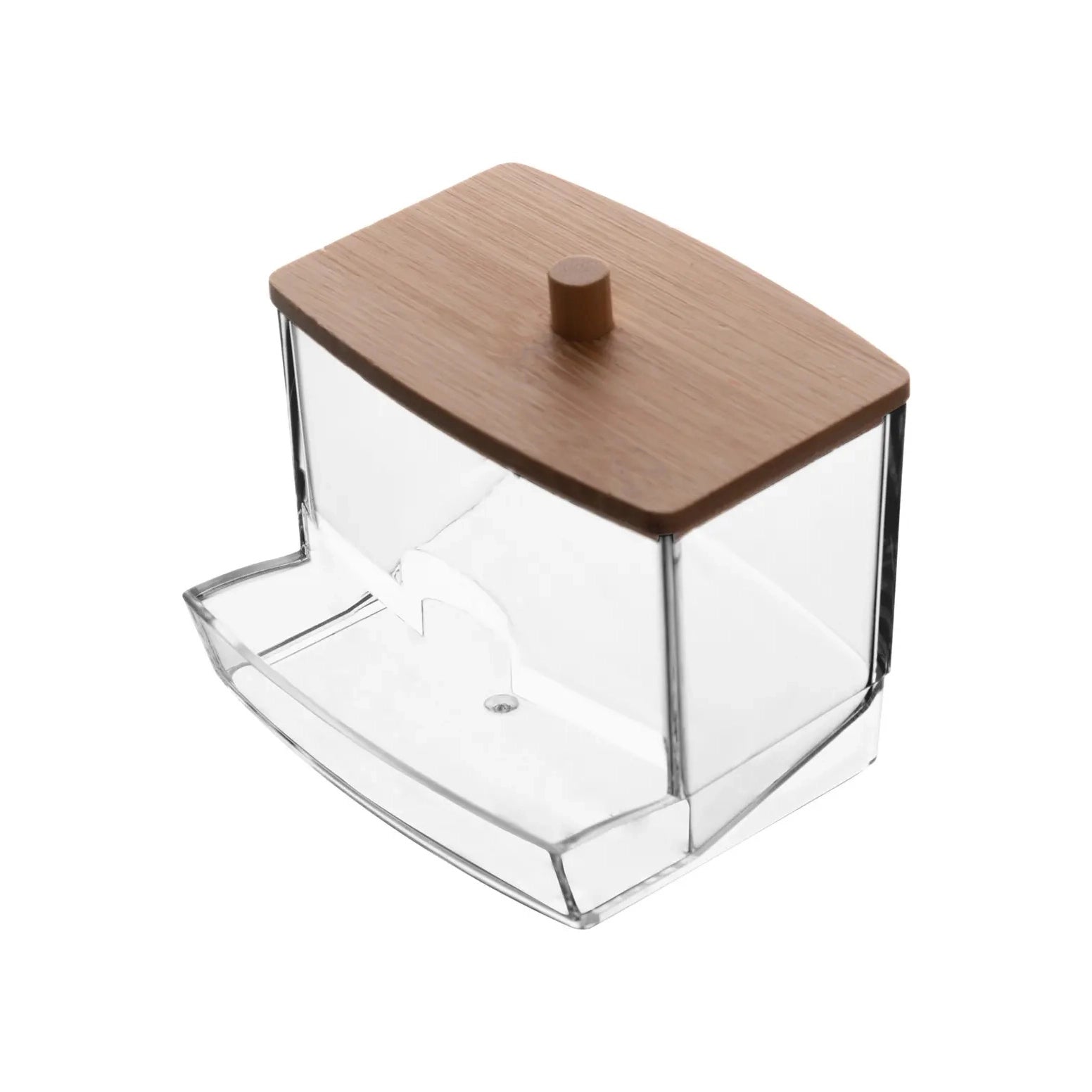 Porta Cotonete Com Tampa De Bambu 5989 Cor Incolor