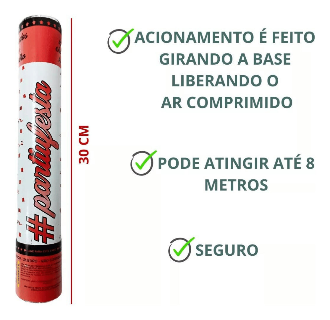 Lança Confetes Verde Metalizado 30cm - 01 Unid
