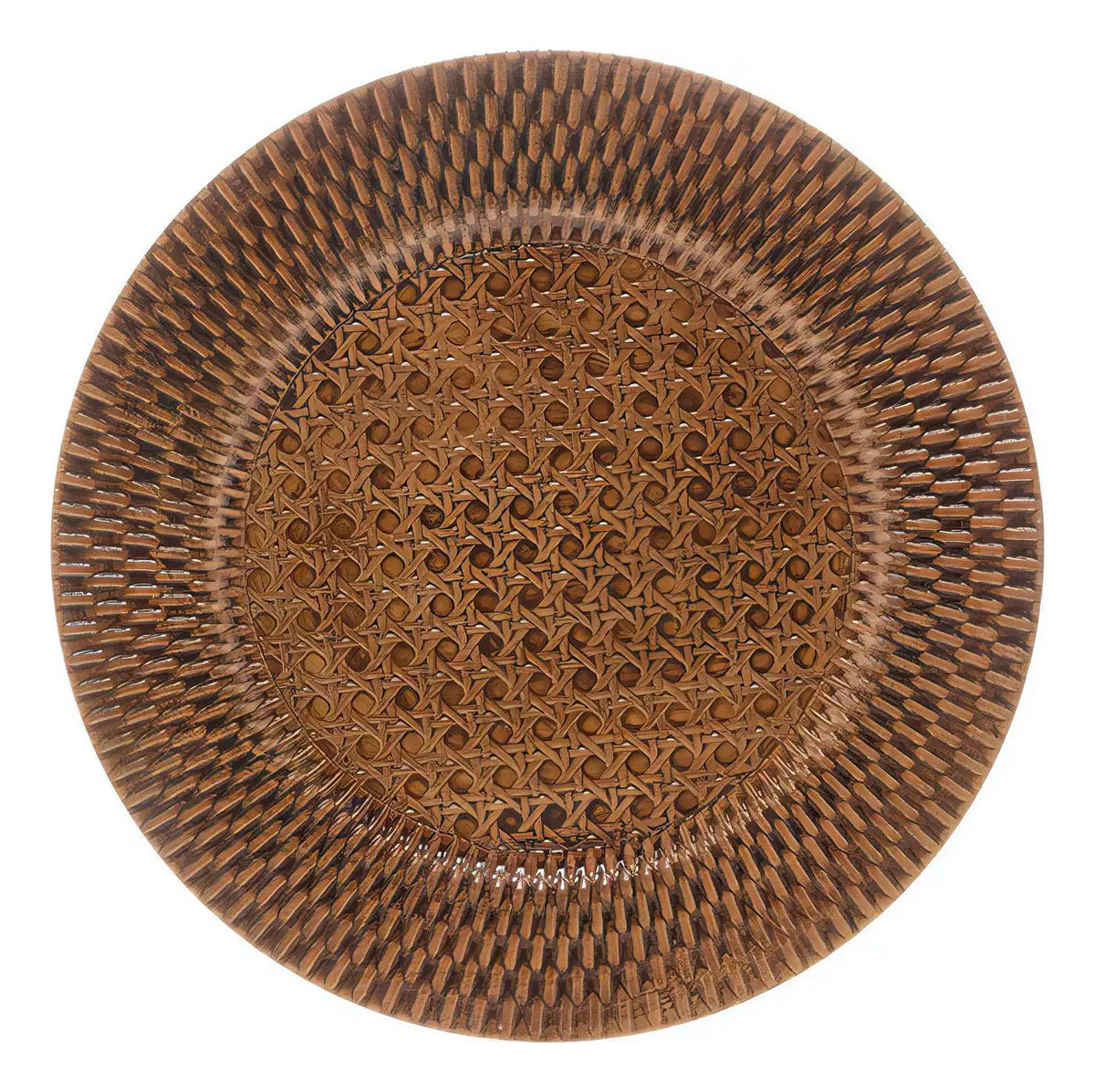 Sousplat Royal Decor Textura Rattan Marrom 33 Cm - Cada Marrom 33 Cm