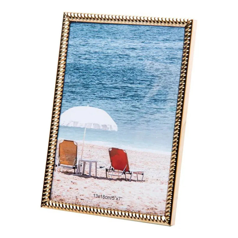 Porta-retrato Wolff Spiral De Aço Inox Dourado 13cm X 18cm Dourado Liso