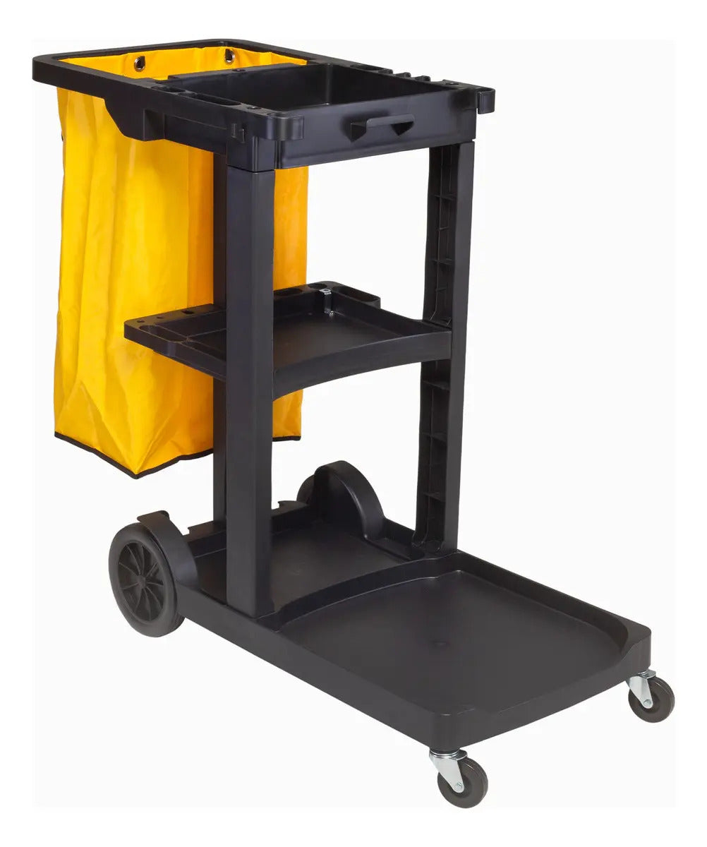 Carro De Limpeza Multifuncional Com Saco Coletor Perfect Preto