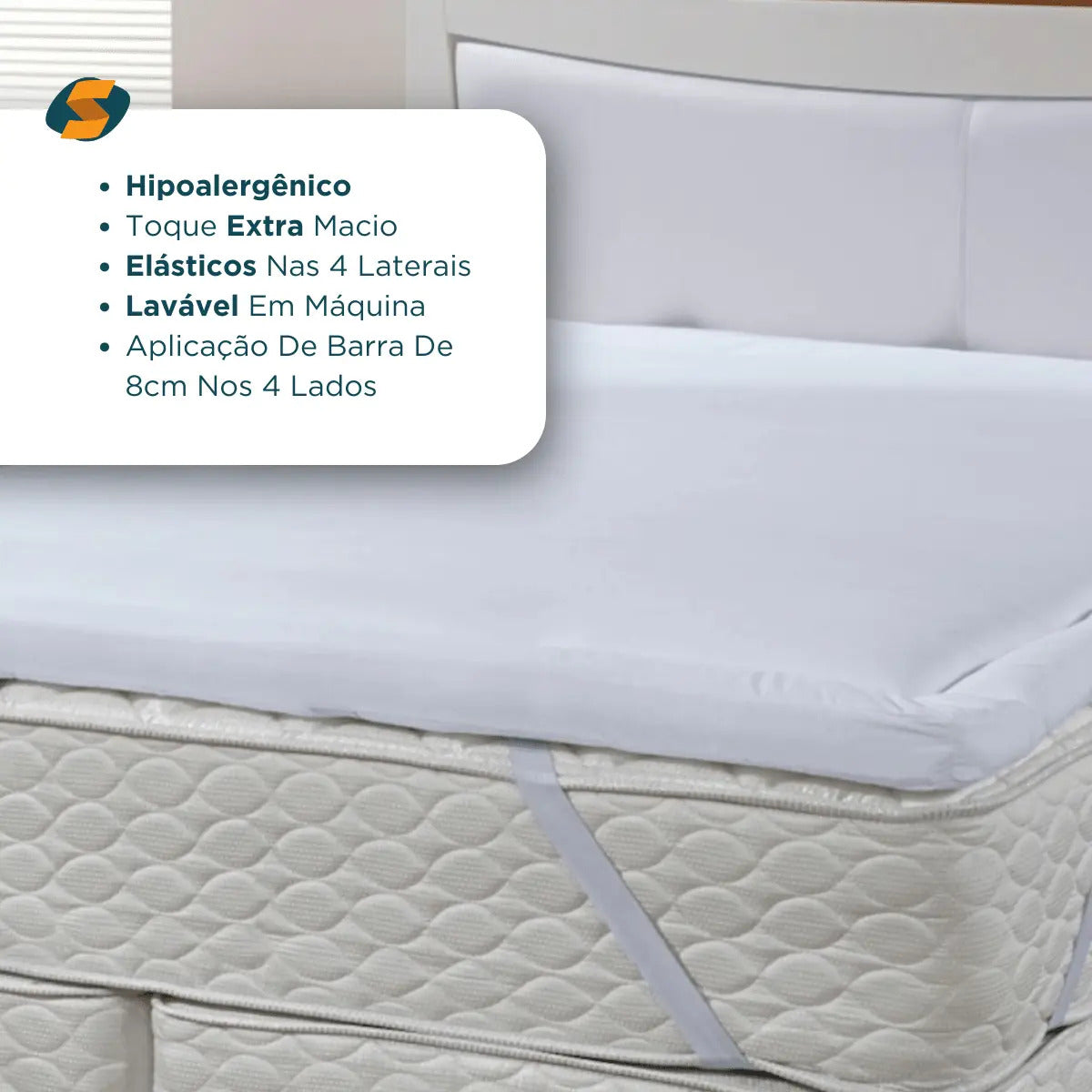 Pillow Top King Altenburg 100% Algodão 200 Fios Lit Blanc Branco King