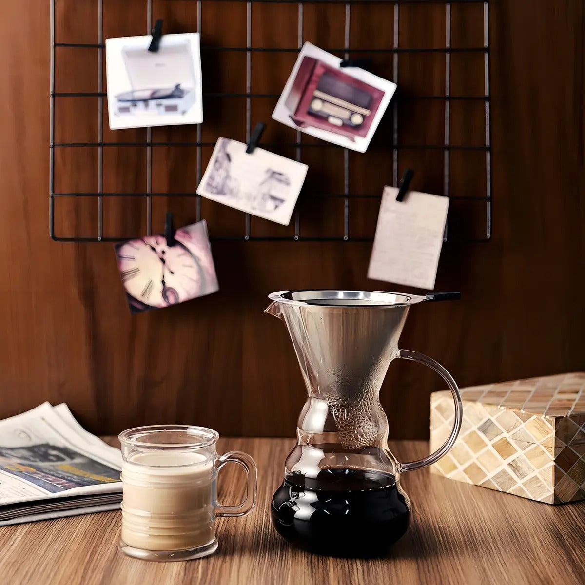 Cafeteira Vidro Borossilicato C/filtro Inox 500 Ml Lyor