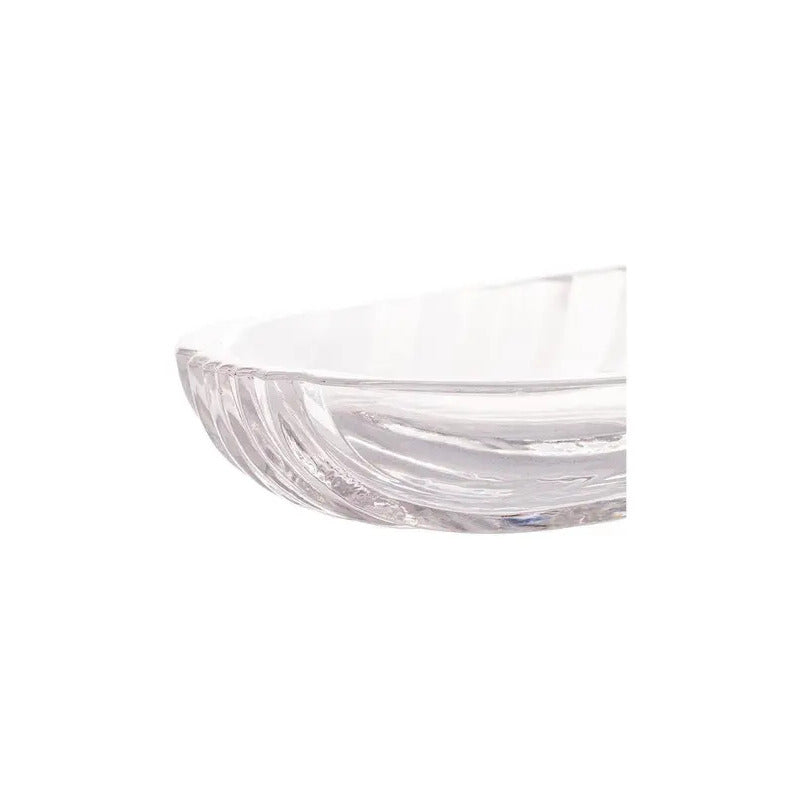 Prato Decorativo De Cristal Folha 39,5x14x3cm- Lyor Transparente Folha