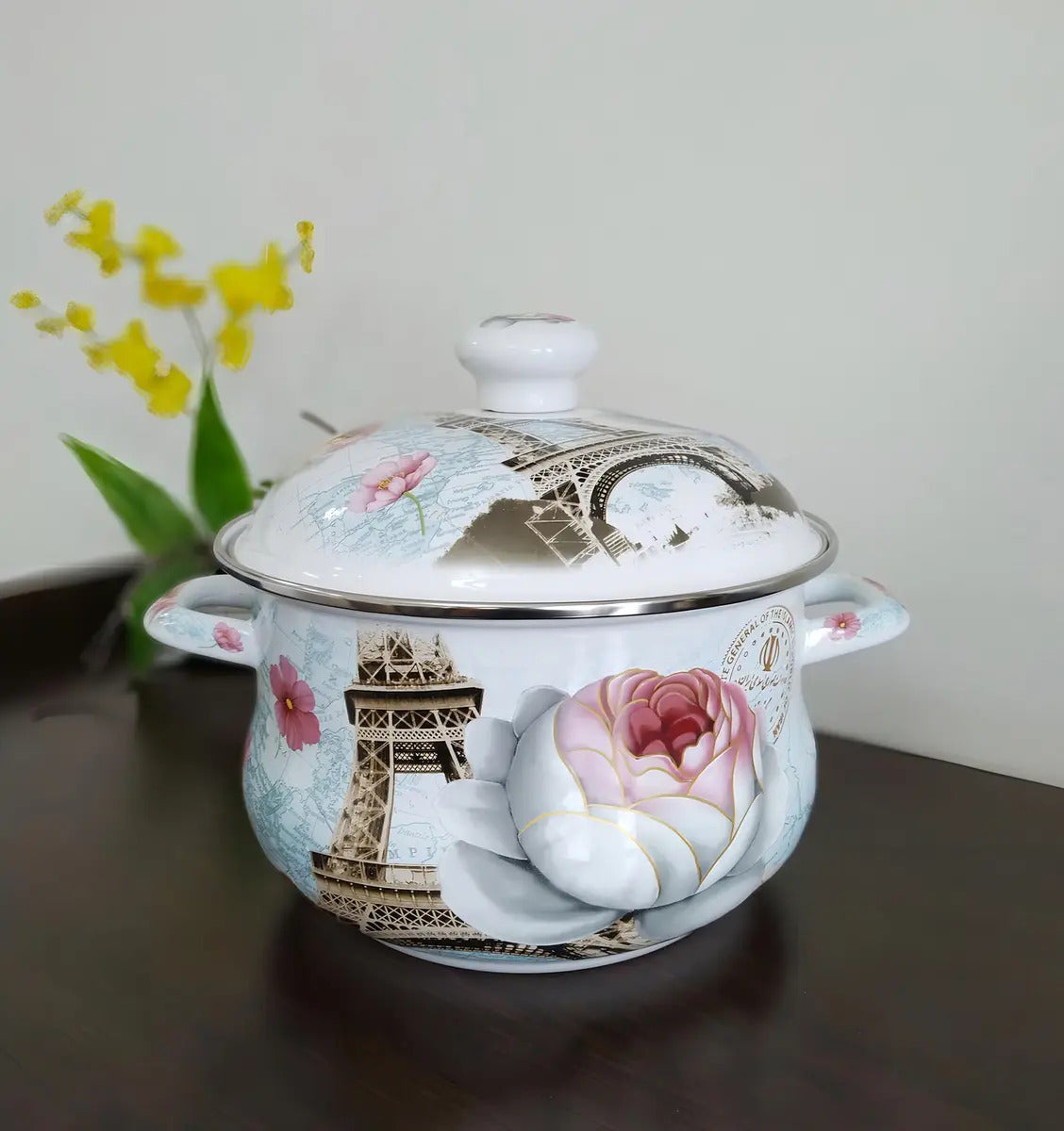 Panela Porcelana Paris 3,6 Litros Com Tampa C/ Indução Paris