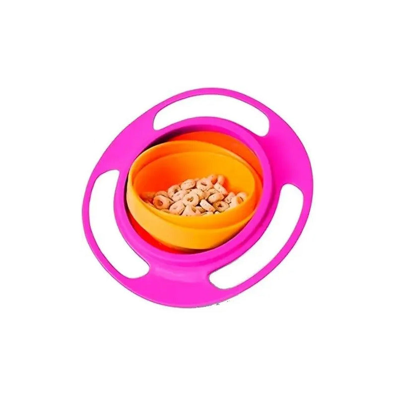 Prato Infantil Giro Bowl Rosa Com Tampa Buba Baby 12+ Meses