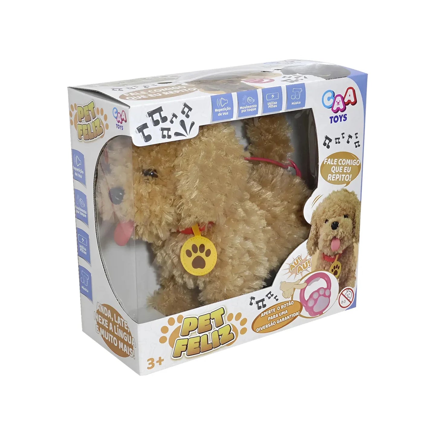 Cachorrinho De Pelúcia Fale Que Repito - Presente Laranja-escuro