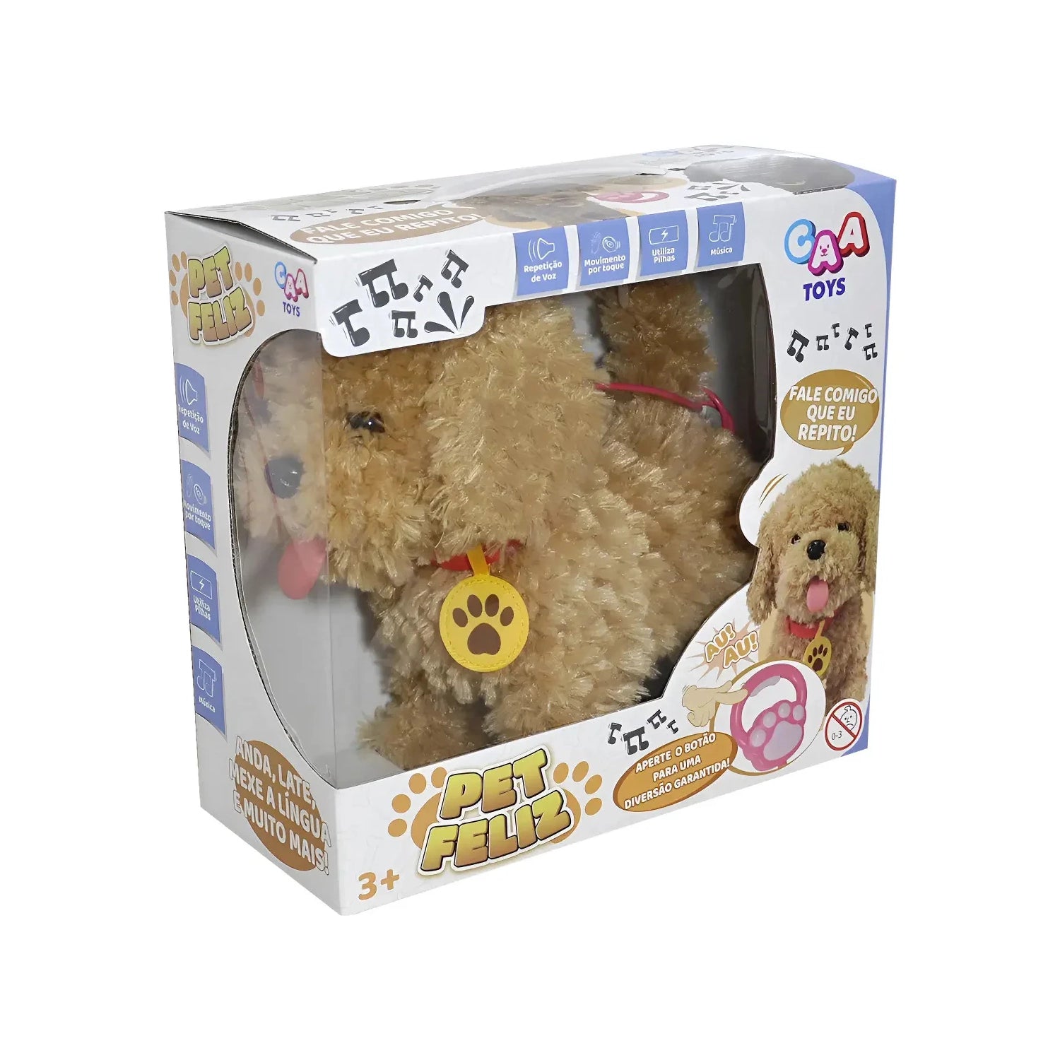 Cachorrinho De Pelúcia Fale Que Repito - Presente Laranja-escuro