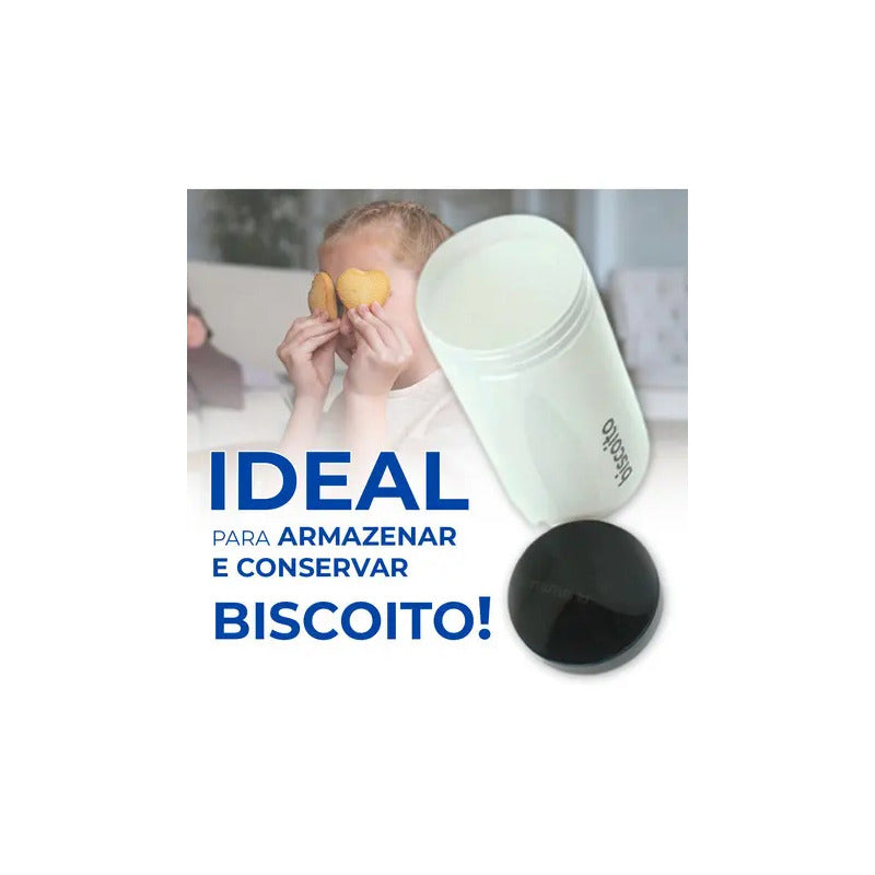 Pote Porta Mantimentos Biscoito Com Tampa De Rosca 2 Litros Branco