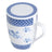 Caneca De Porcelana Super White Com Tampa E Filtro Elsa Azul Branco