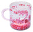 Caneca Lyor Heart De Vidro Borossilicato Com Alça Rosa 300ml Rosa-claro Coração