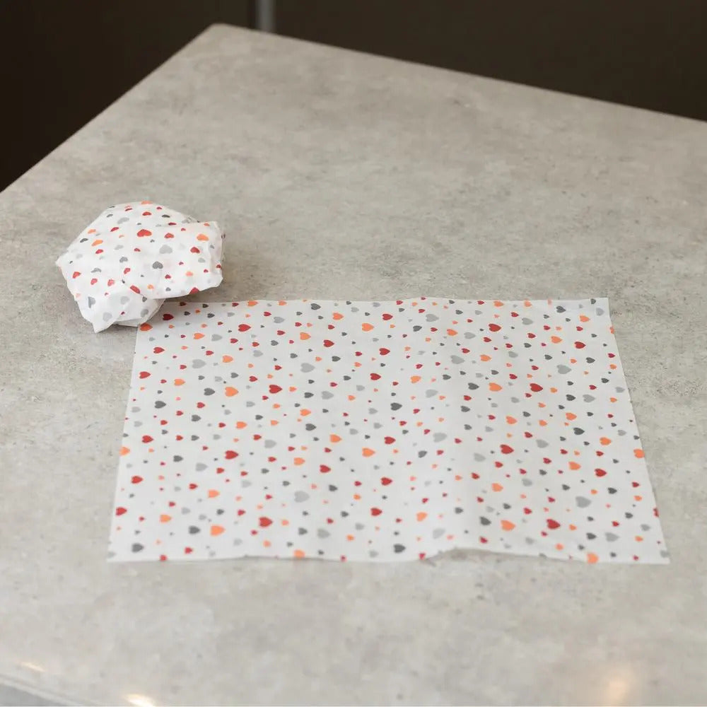 50 Unidades De Papel Manteiga Lyor Emtampado Heart 24,5cm