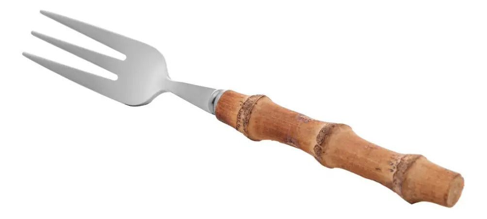 4 Garfos De Bolo Wolff Bambu Tulum De Aço Inox 16cm
