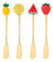 Kit 4 Espátulas Facas Frutas Inox Cor Dourado Dourado