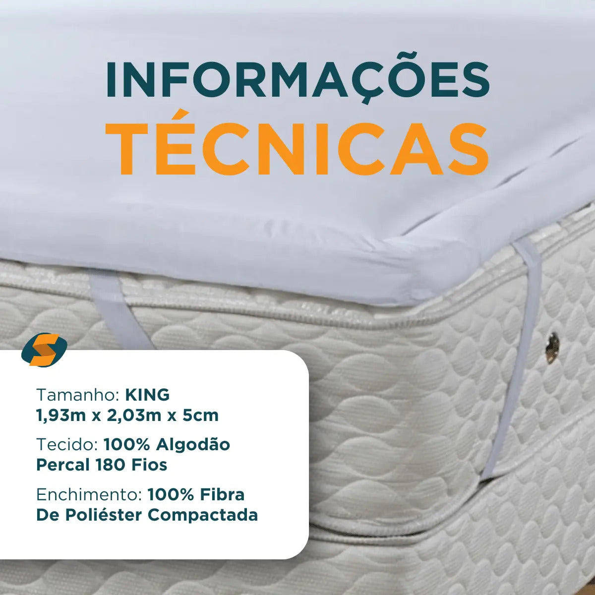 Pillow Top King Altenburg 100% Algodão 200 Fios Lit Blanc Branco King