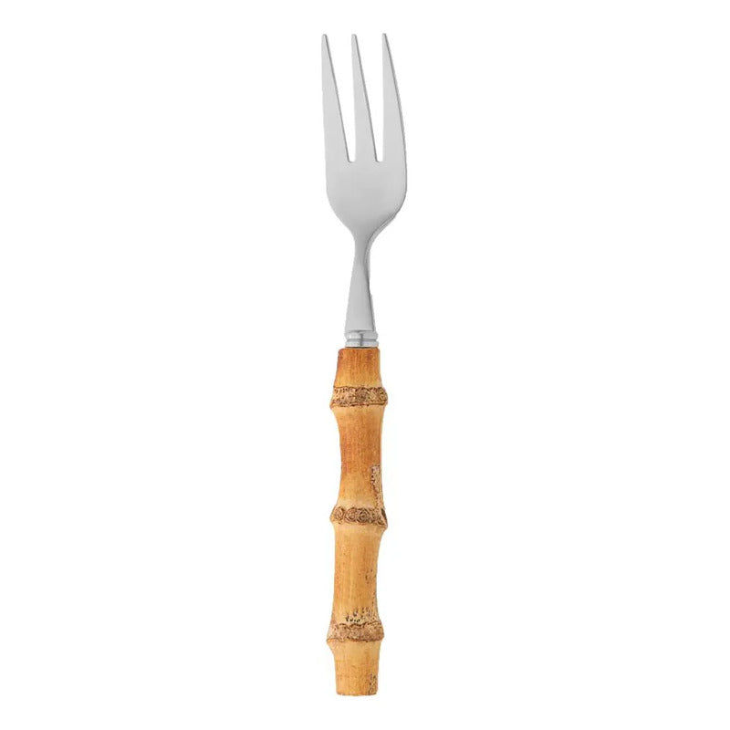 4 Garfos De Bolo Wolff Bambu Tulum De Aço Inox 16cm