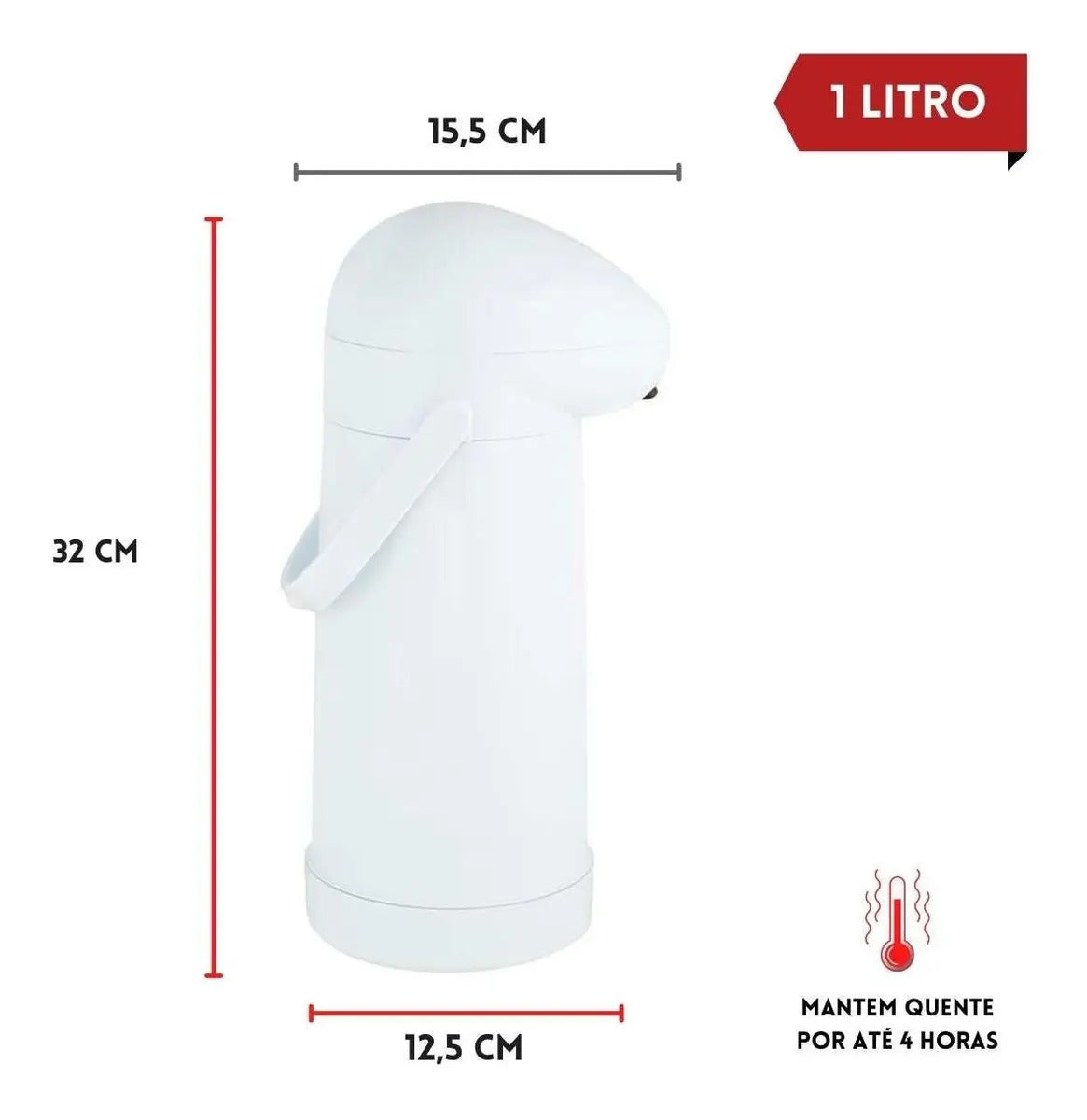 Termo Mor Nobile Inox 1l Branco Branco