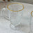 Kit 4 Xícaras Cristal Diamante Com Fio De Ouro 150ml - Lyor Transparente Com Borda Dourado Liso