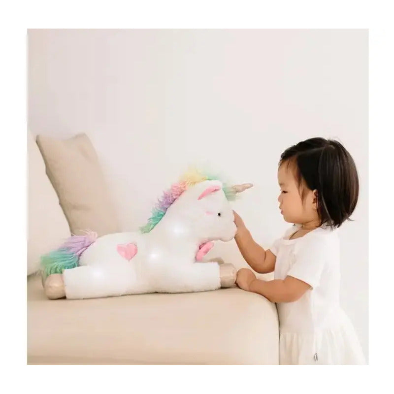 Pelúcia Unicórnio Star Bebê Com Luzes Sons 46cm Grande Buba Cor Branco Cinza-escuro