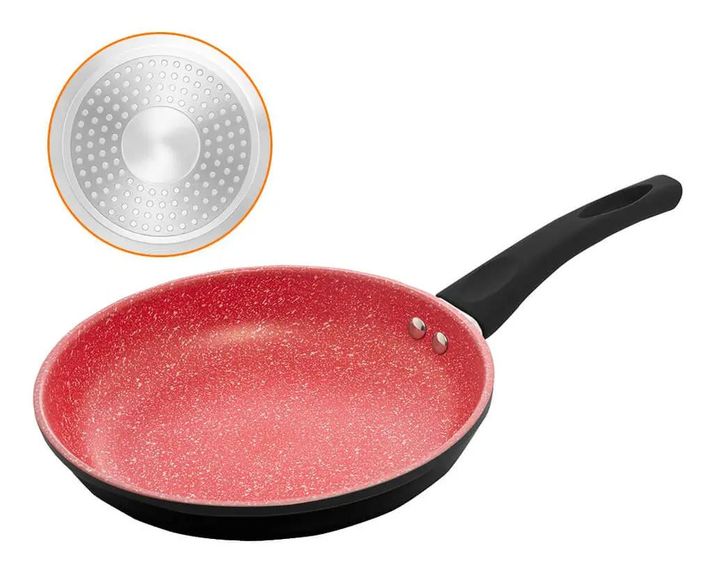 Frigideira De Indução Em Alumínio Com Revestimento Cerâmico Grande Indução Chef Pro Vermelha 24cm Lyor Vermelho