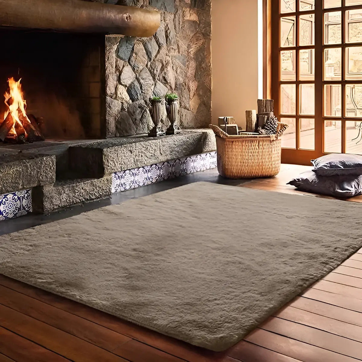 Tapete Felpudo Pelinho Fofo Jolitex Sala 200x250cm Bege Antiderrapante 2.5 M 2 M