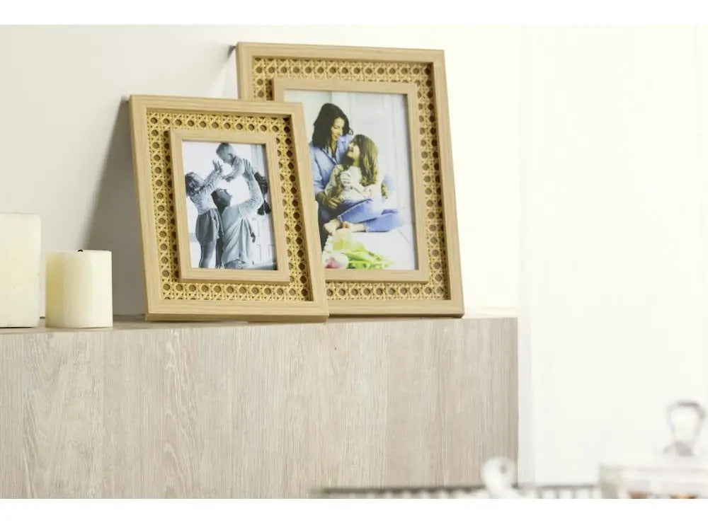 Porta Retrato Lyor De Mdf Com Treliça 10cm X 15cm Natural Lisa