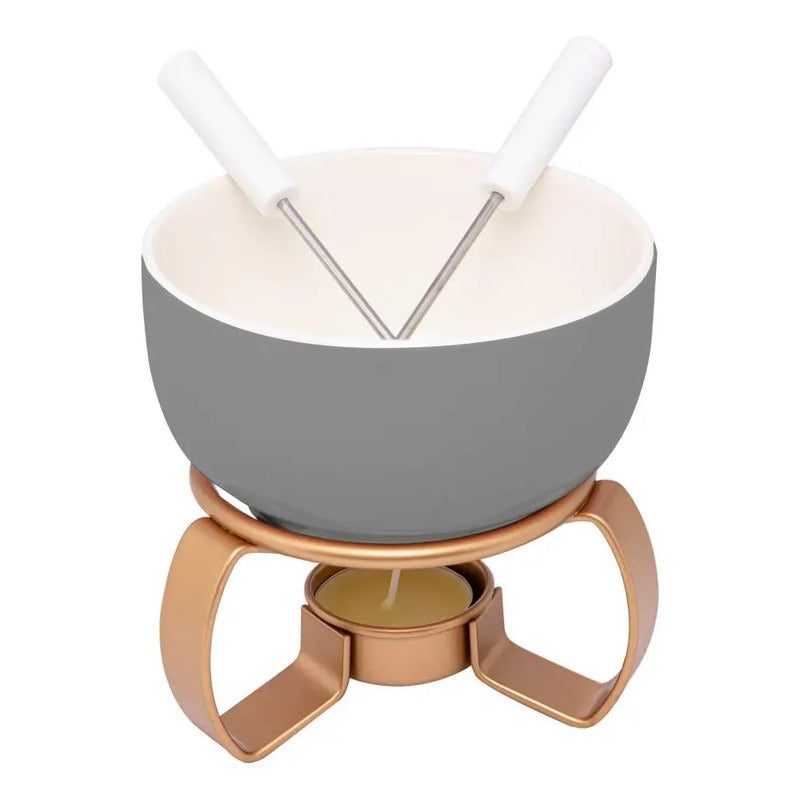 Aparelho De Fondue 4 Peças Lyor Aspen Cinza Cinza