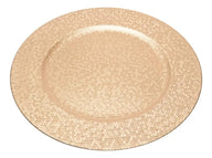 Sousplat Lyor Shine 33cm Dourado Elegante Plástico Prata Liso