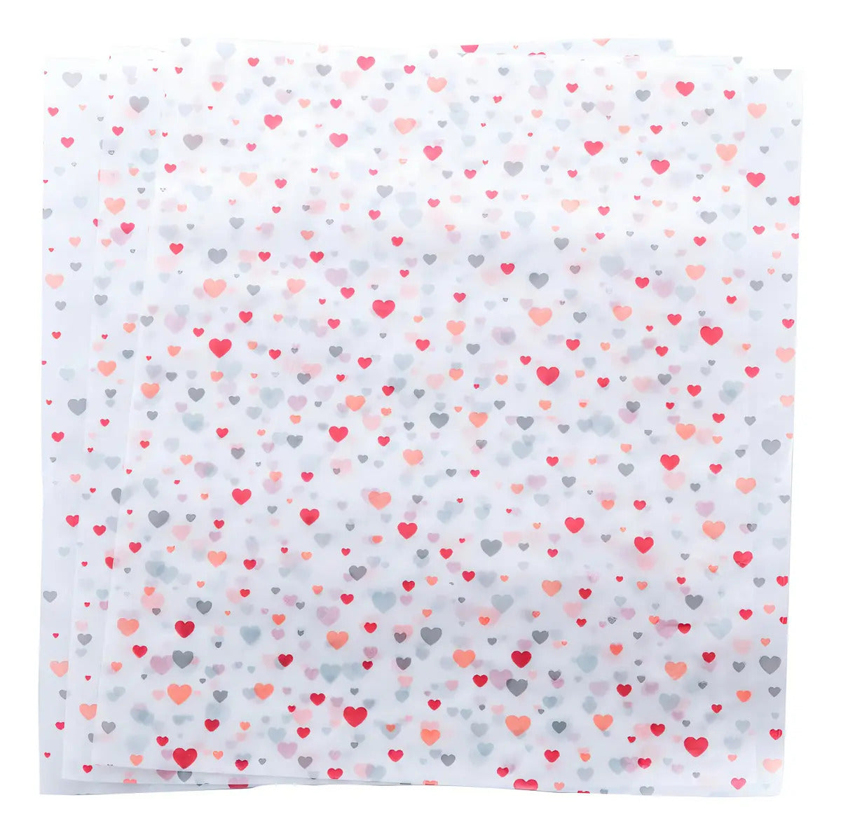 50 Unidades De Papel Manteiga Lyor Emtampado Heart 24,5cm