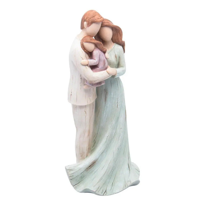 Figura Decorativa Wolff Família De Resina 12cm X 10cm X 25cm Colorido