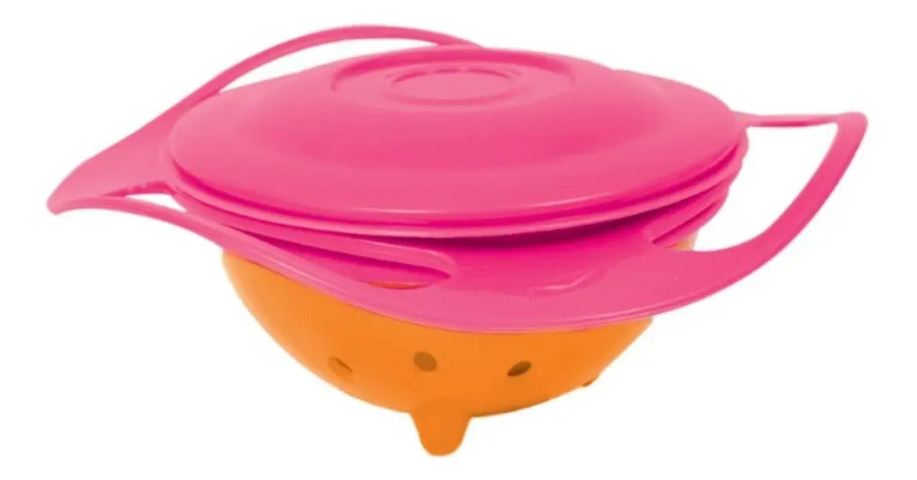 Prato Infantil Giro Bowl Rosa Com Tampa Buba Baby 12+ Meses