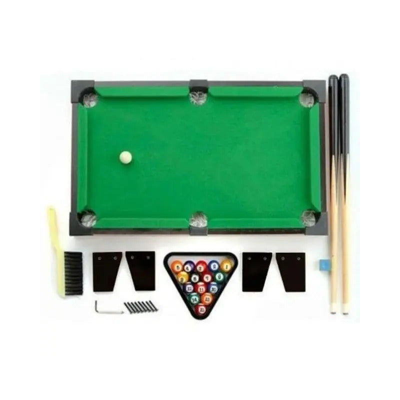 Mini Mesa De Sinuca Bilhar Snooker Portátil Tacos Bola 64 Cm Verde