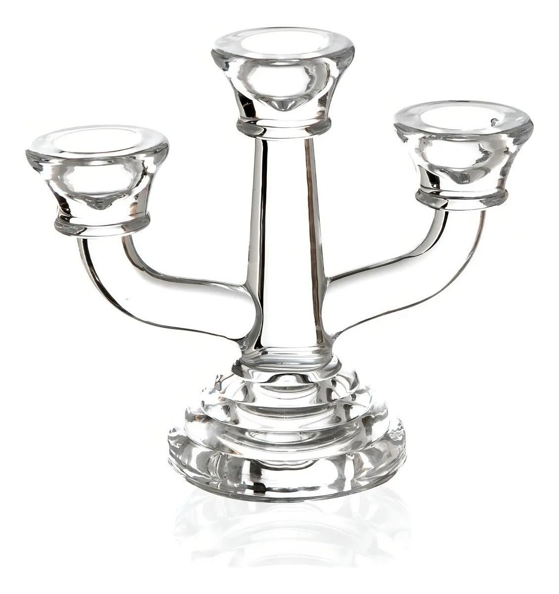 Candelabro Vidro Sodo-cálcico P/3 Velas 15x7x13cm Cor Transparente