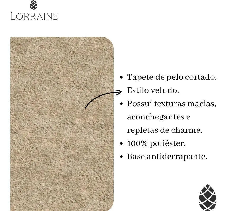 Tapete 200x250 Sala Quarto Jolitex Pelo Baixo Antiderrapante Vip 200x250 Palha