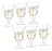 6 Taças De Cristal Verde 240ml Palm Hand Painting - Lyor