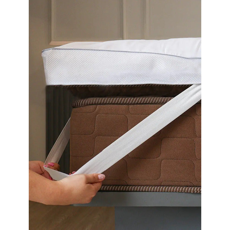 Pillow Top Queen Altenburg Grid Percal 180 Fios Branco Queen