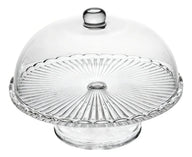 Prato P/bolo Torta C/pé Tampa Bangkok Cristal Wolff 29x21cm Cristal