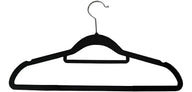 Conjunto 5 Cabide De Plástico Grande Aveludado Luxo Preto