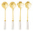 4 Colheres Wolff Flowers De Aço Inox Dourado/branco Branco Com Dourado