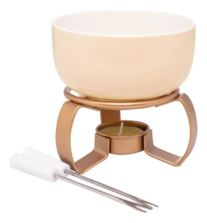 Aparelho De Fondue 4 Peças Aspen Bege - Lyor Bege
