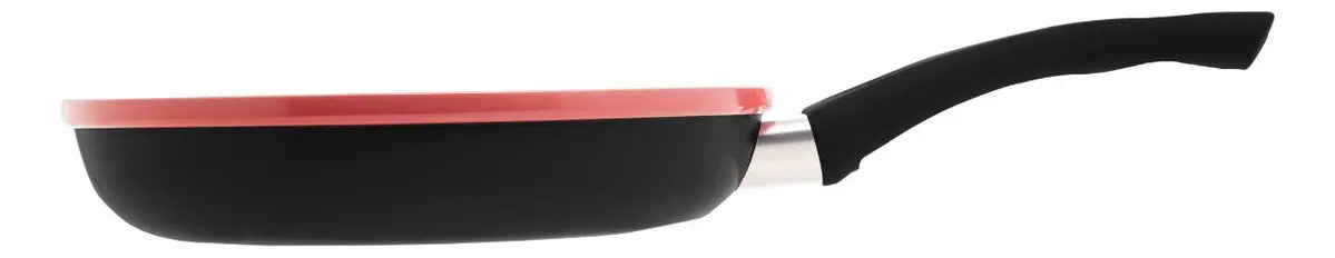 Frigideira De Indução Em Alumínio Com Revestimento Cerâmico Grande Indução Chef Pro Vermelha 24cm Lyor Vermelho