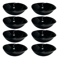 Conjunto 8 Tigela 400ml Caldos Sobrmesa Vidro Preto Cozinha Preto