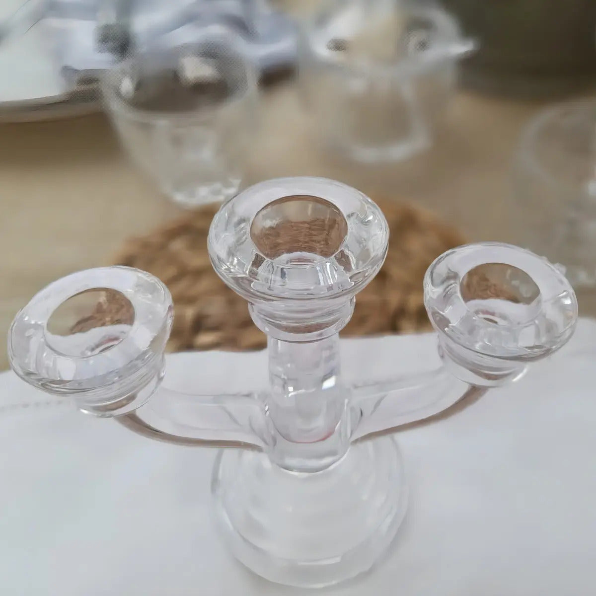 Candelabro Vidro Sodo-cálcico P/3 Velas 15x7x13cm Cor Transparente