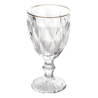 Jogo Taças Com Fio De Ouro Borda Dourada Transparentes 6un 300ml Diamond Socram