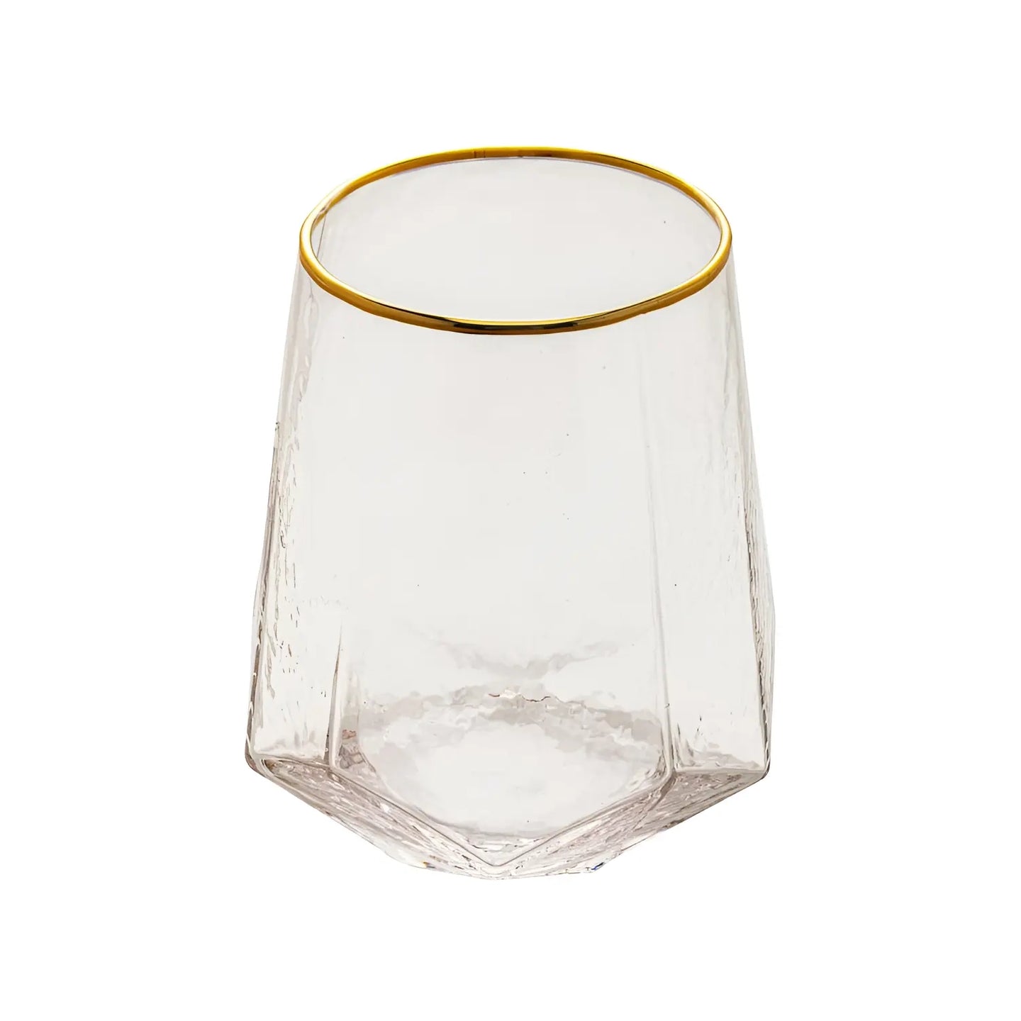 2 Copos Baixos Cristal 550ml Borda Dourada Wolff Taj