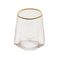 2 Copos Baixos Cristal 550ml Borda Dourada Wolff Taj