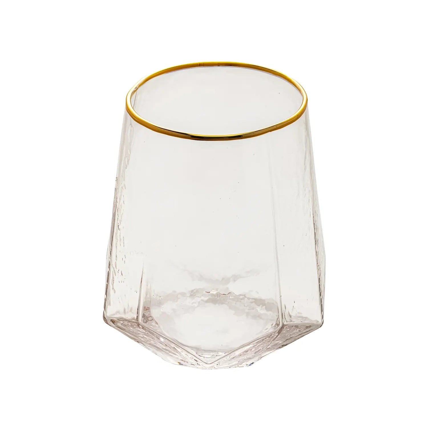 2 Copos Baixos Cristal 550ml Borda Dourada Wolff Taj
