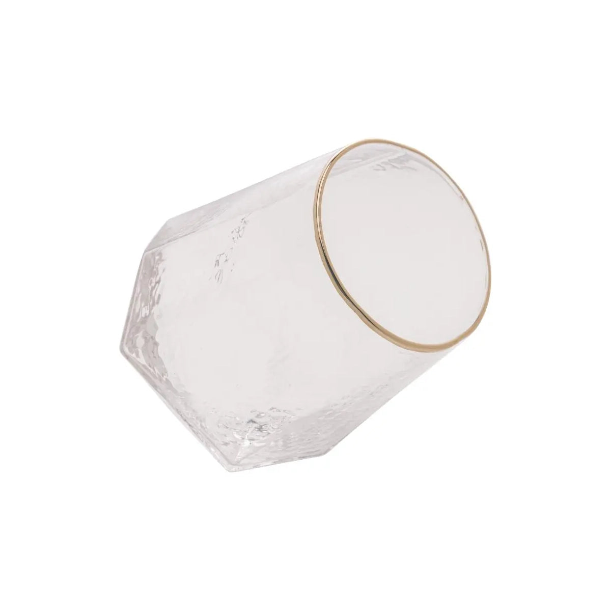 2 Copos Baixos Cristal 550ml Borda Dourada Wolff Taj